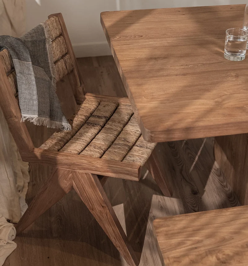 Massivholztisch Teak | Wangengestell