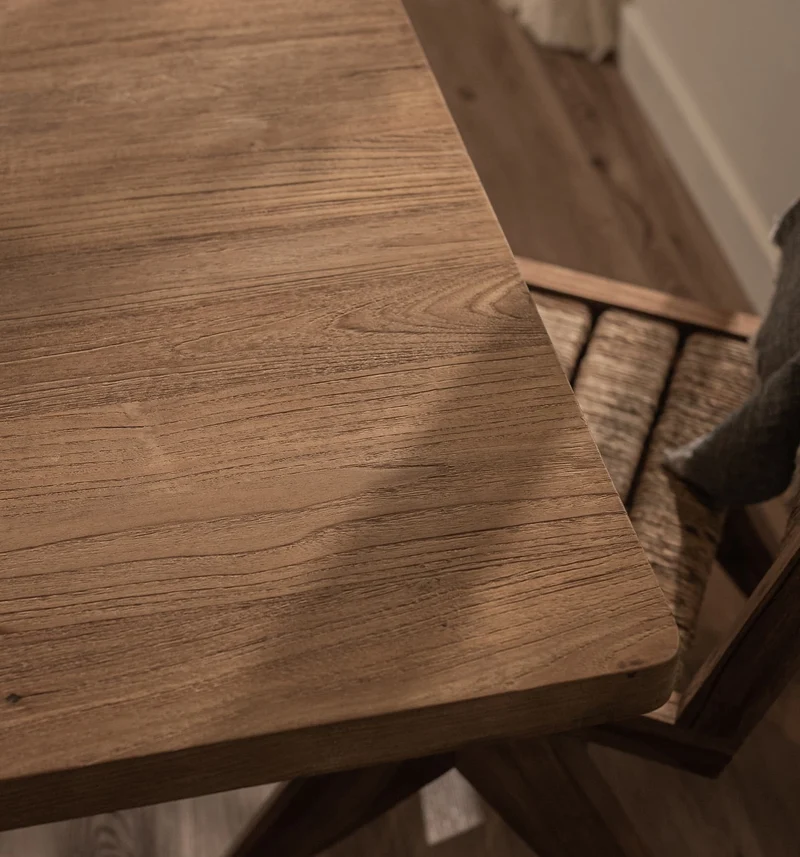 Massivholztisch Teak | Wangengestell