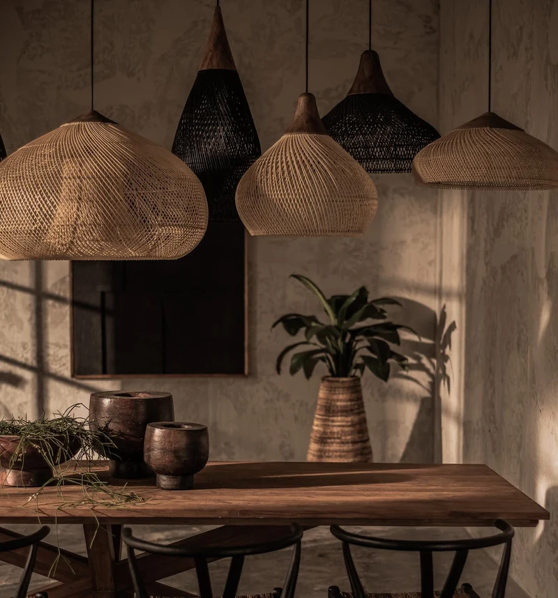 Hängelampe Rattan, natur