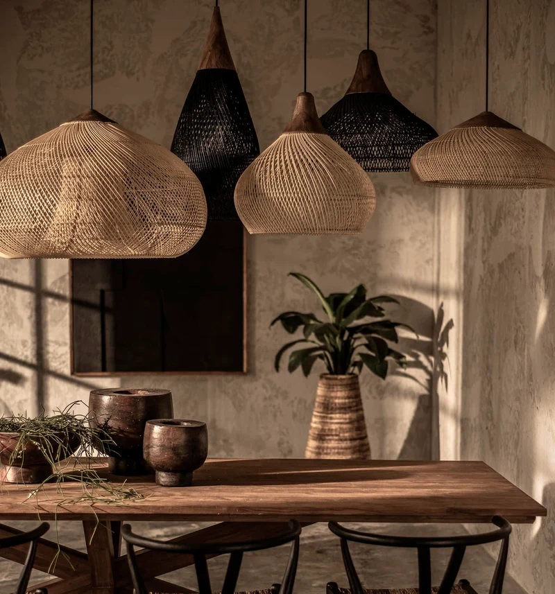 Hängelampe Rattan, natur