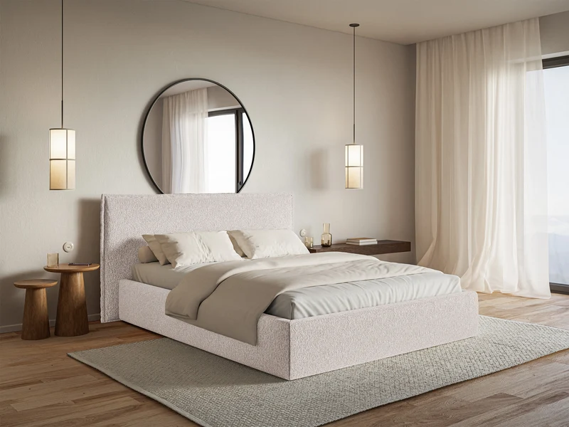 Polsterbett 140x200 cm Softie hellbeige Chenille