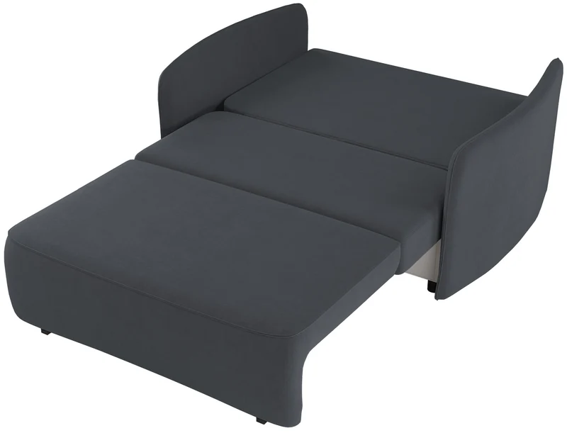 Ausziehbares Zweisitzer-Sofa Paxi 145 cm mit Stauraum, dunkelgrauer Chenille-Bezug