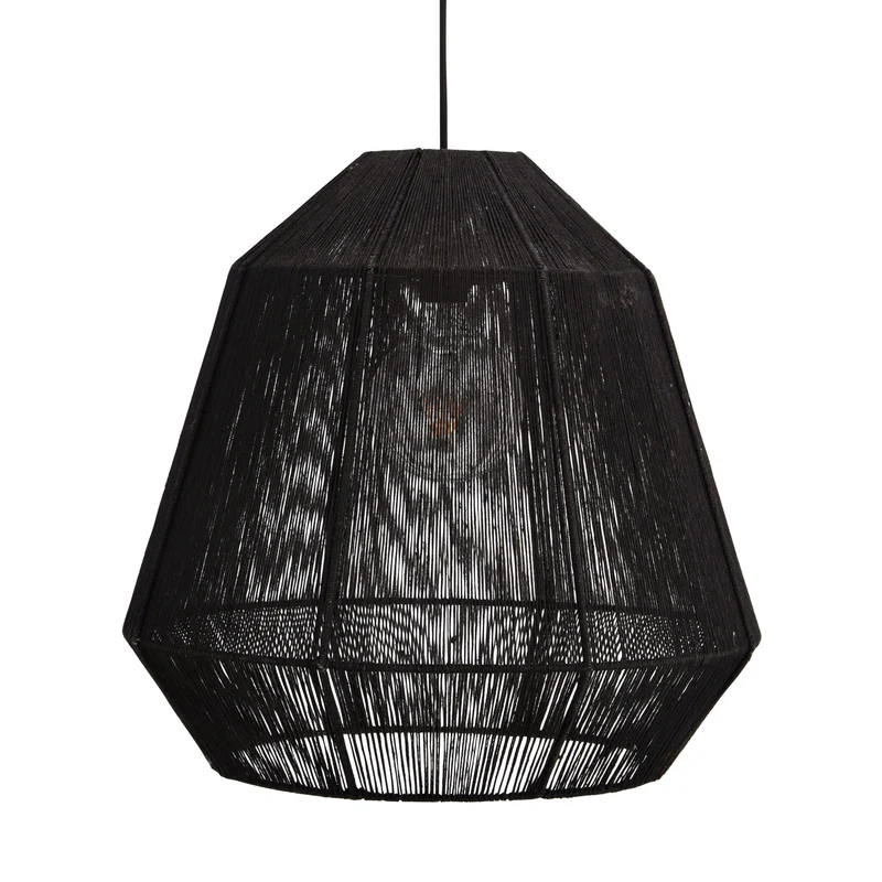 Hängelampe Jute, schwarz