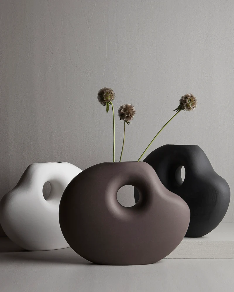 Keramikvase Lunden, taupe