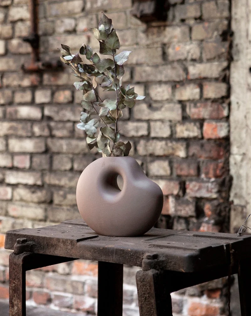 Keramikvase Lunden, taupe