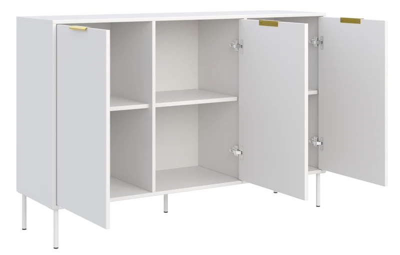 Drehtür-Kommode Vena 150 cm Weiß