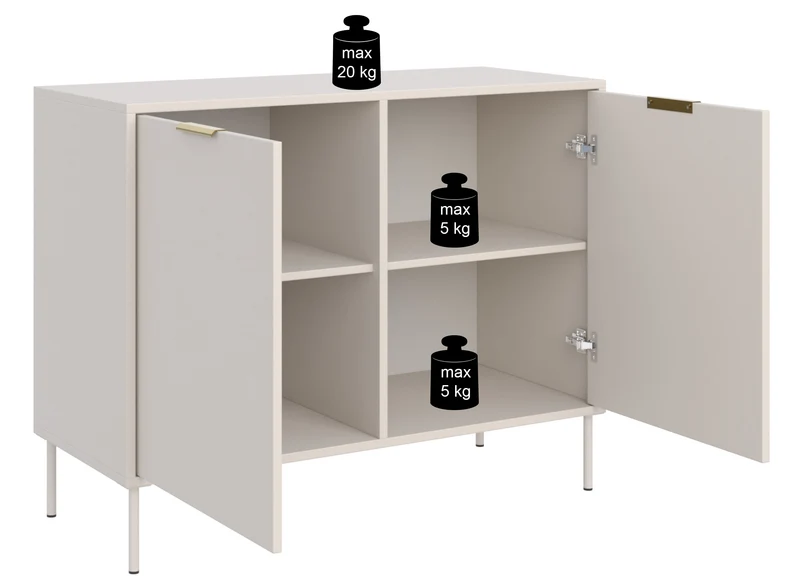 Zweittürige Kommode Vena 100 cm weiß