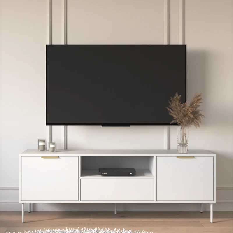 TV-Schrank Vena, zweiflügelig mit Schublade und Fach, 160 cm, weiß