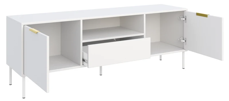 TV-Schrank Vena, zweiflügelig mit Schublade und Fach, 160 cm, weiß