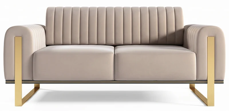 Zweisitziges Sofa Parissa, beige Samt