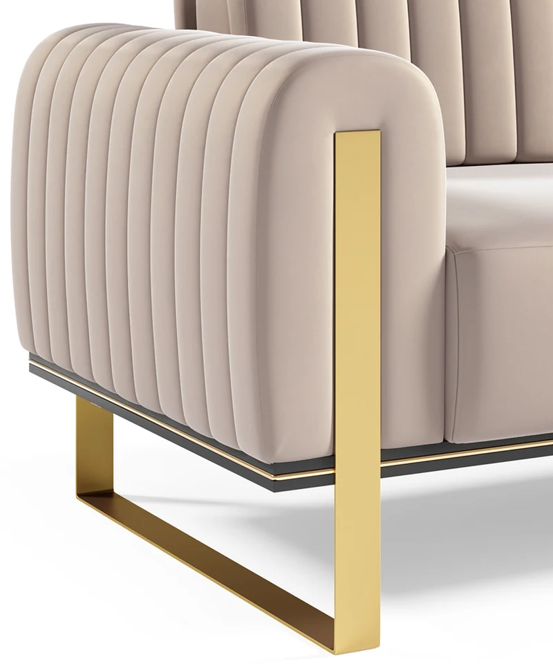 Zweisitziges Sofa Parissa, beige Samt