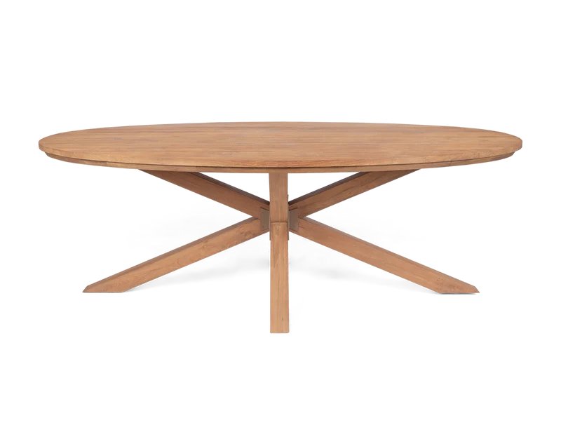 Massivholztisch Teak oval | Spider