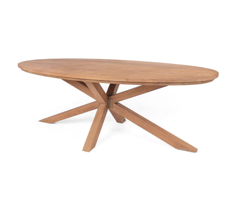 Massivholztisch Teak oval | Spider
