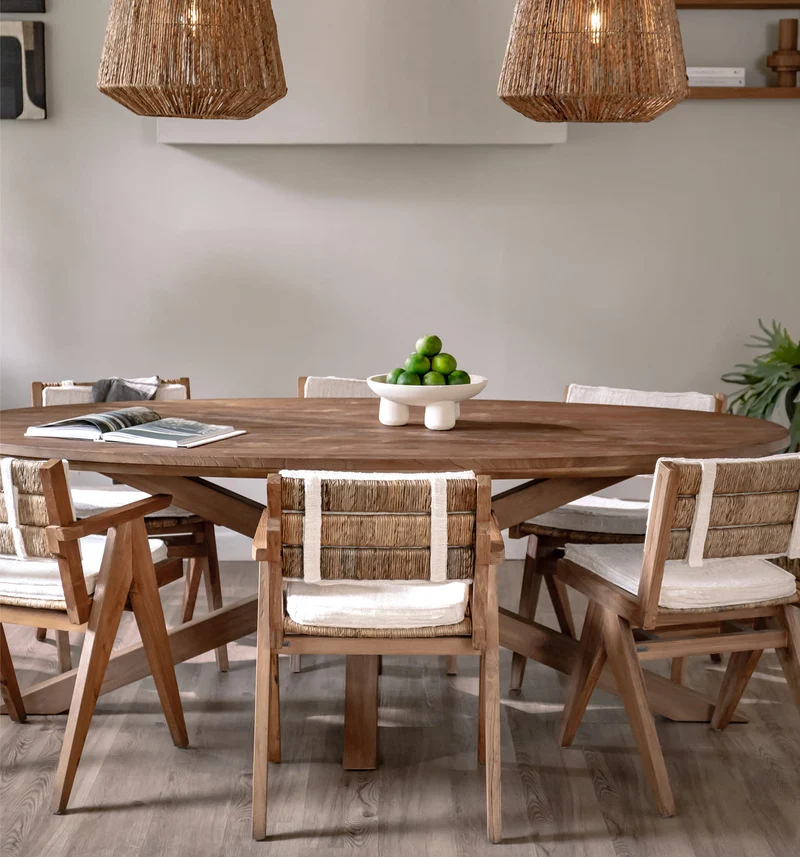 Massivholztisch Teak oval | Spider