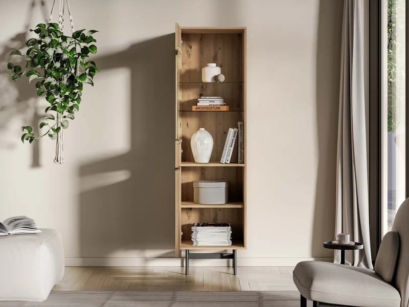 Einzeltüriger Schrank Reynos 54 cm Eiche Mavelie