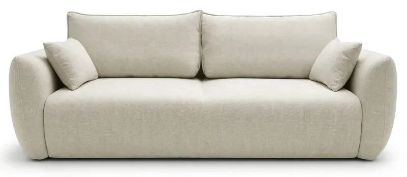 Drei-Sitzer-Schlafsofa Zordo mit Stauraum, hellbeiger Chenillebezug