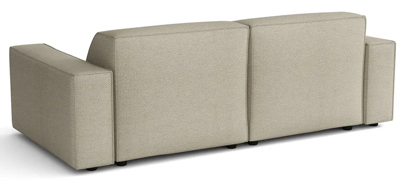 Modulare Eckcouch Sellmo L-förmig klein linksseitig, grau-beige, hydrophobes Chenille