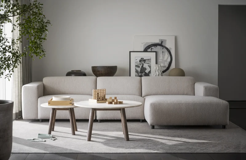 Ecklounge Sofa, Boucle beige