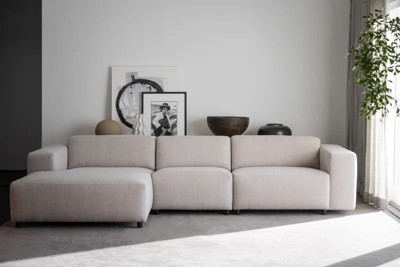 Ecklounge Sofa, Boucle beige