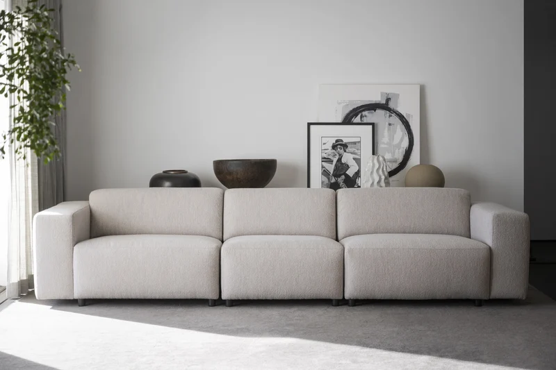 Lounge Sofa 4-Sitzer, Boucle beige