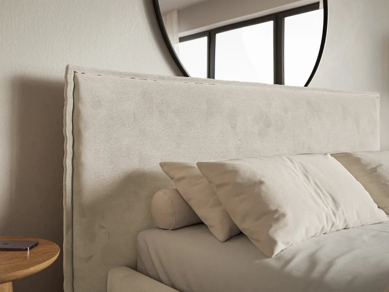 Polsterbett 180x200 cm Softie, beige, wasserabweisender Samt