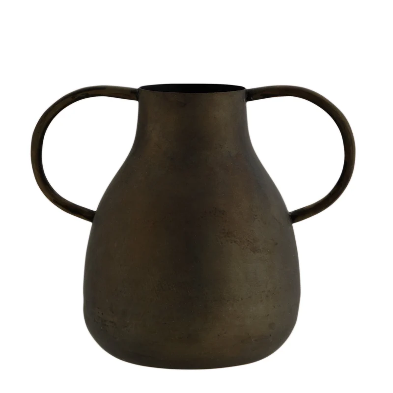 Metallvase, kupfer-schwarz