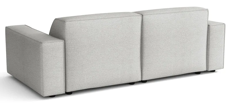 Modulares Ecksofa Sellmo, kleines L-förmiges, linksseitiges, hellgraues, hydrophobes Chenille