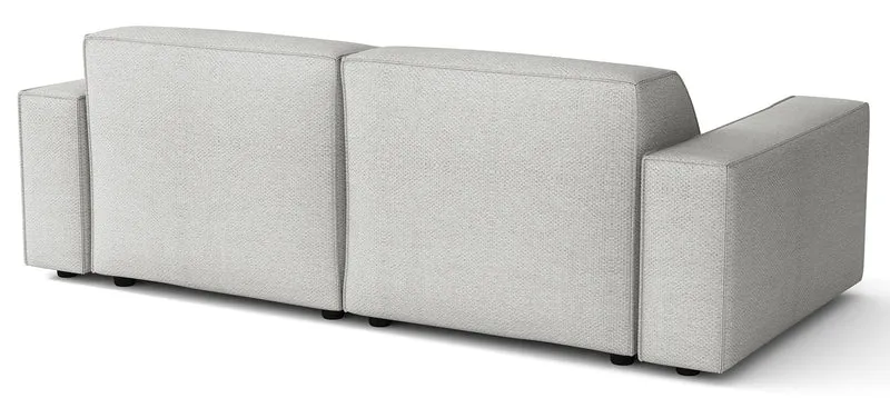 Modulares Ecksofa Sellmo, kleines L-förmiges, rechtsseitiges, hellgraues, hydrophobes Chenille