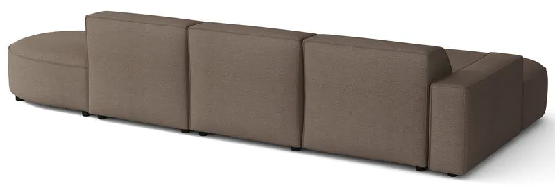 Modulares Ecksofa Sallmo L-förmig linksseitig hellbraun, hydrophobes Chenille
