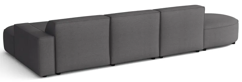 Modulares Ecksofa Sallmo, L-förmig, rechtsseitig, dunkelgrauer hydrophober Chenillestoff