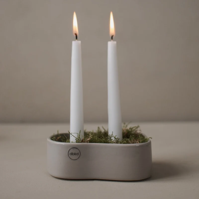 Keramik Kerzenständer, taupe