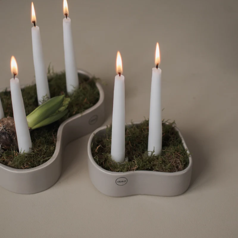 Keramik Kerzenständer, taupe