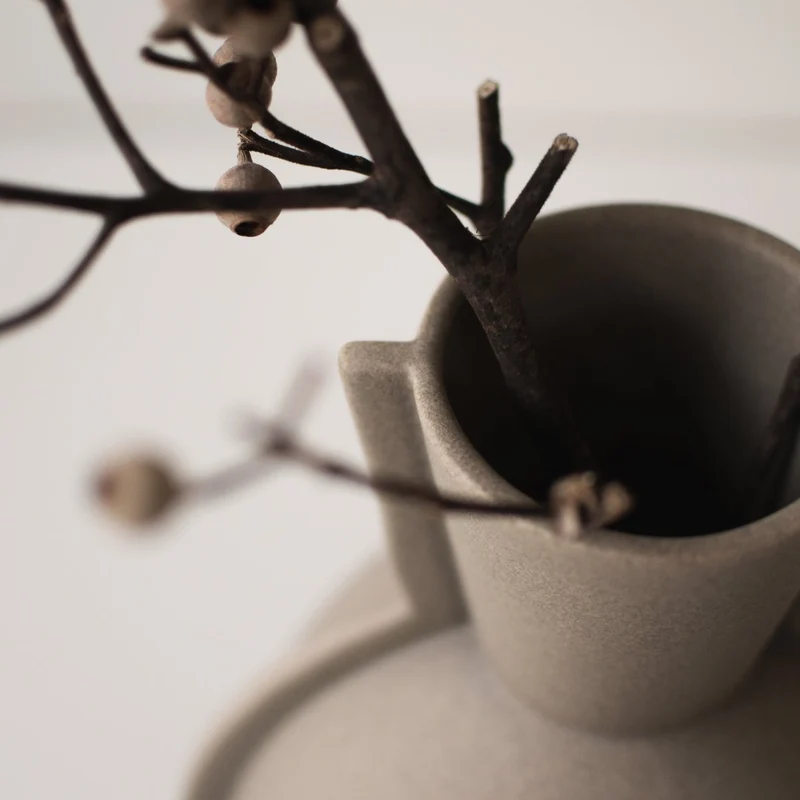 Keramikvase Edge, taupe