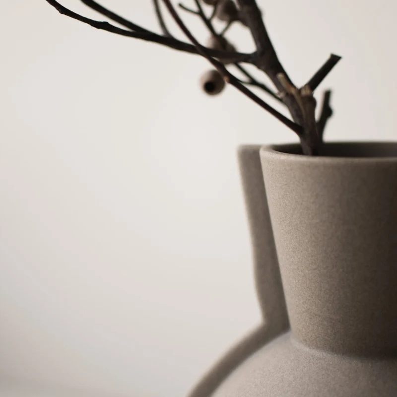 Keramikvase Edge, taupe
