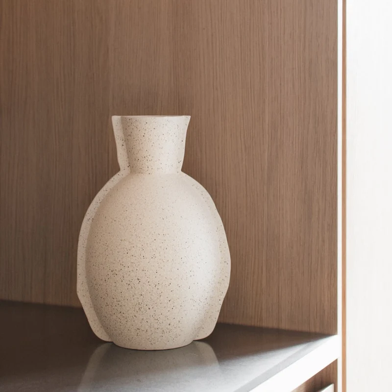Keramikvase Edge, creme