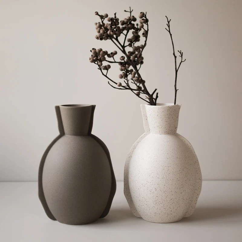 Keramikvase Edge, creme