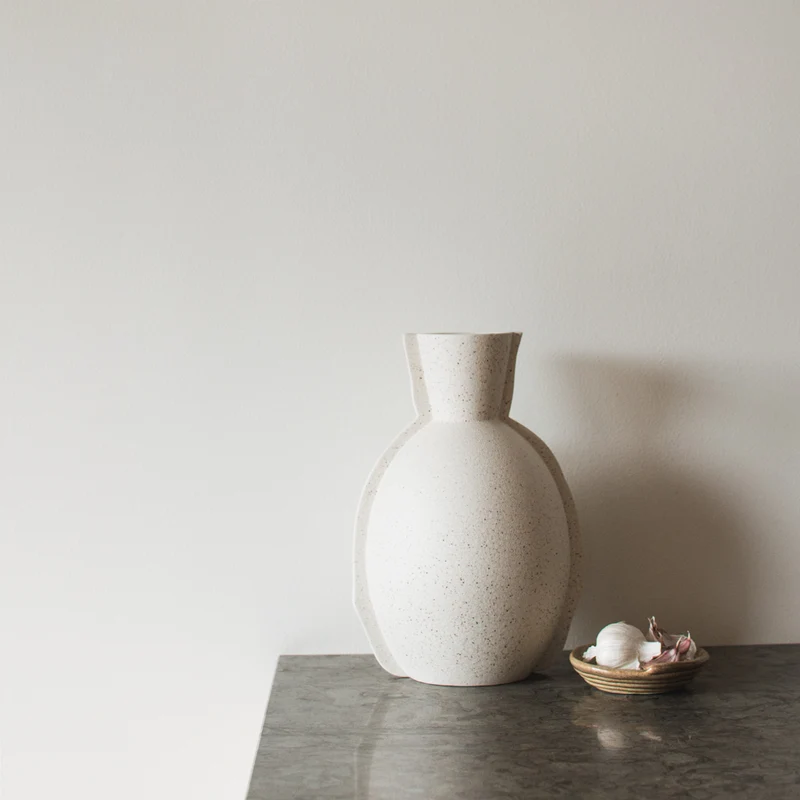 Keramikvase Edge, creme