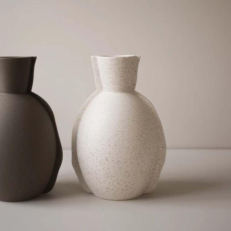 Keramikvase Edge, creme