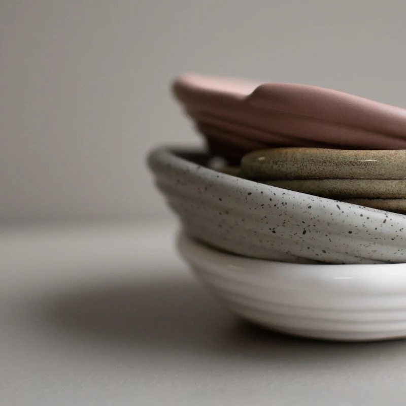 Keramikschale ø12cm, grau meliert
