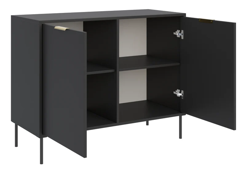 Zweiturige Kommode Vena 100 cm schwarz