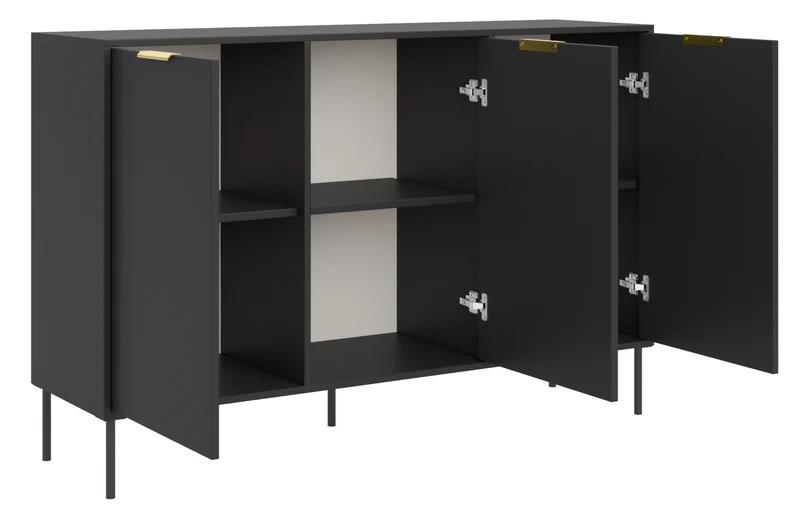 Drehtürenschrank Vena 150 cm Schwarz