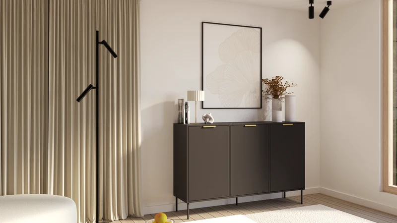 Drehtürenschrank Vena 150 cm Schwarz