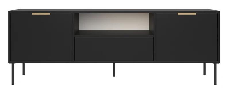 TV-Schrank Vena, zweitürig mit Schublade und Fach, 160 cm, schwarz