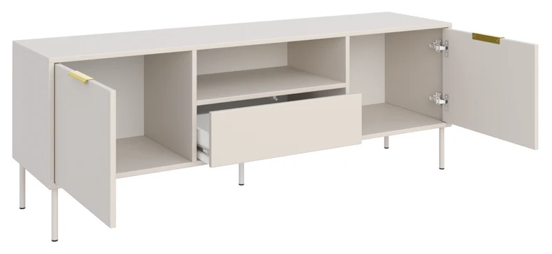 TV-Schrank Vena, zweitürig mit Schublade und Nische, 160 cm, Kaschmirfarben