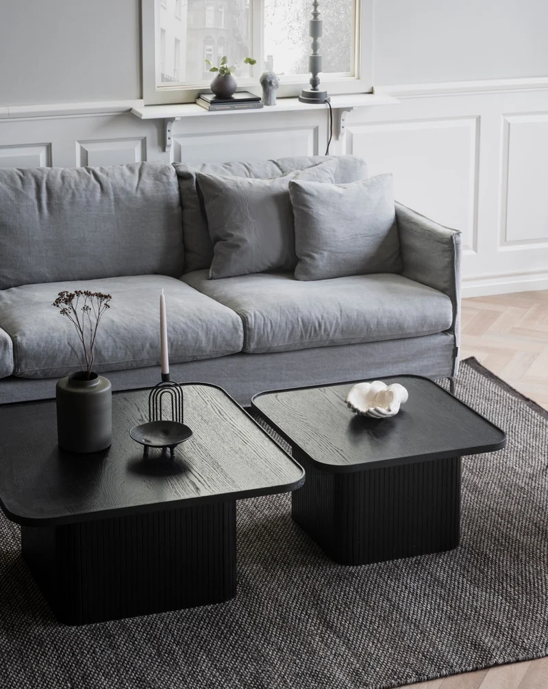 Coffeetable 80x80cm, Eiche schwarz