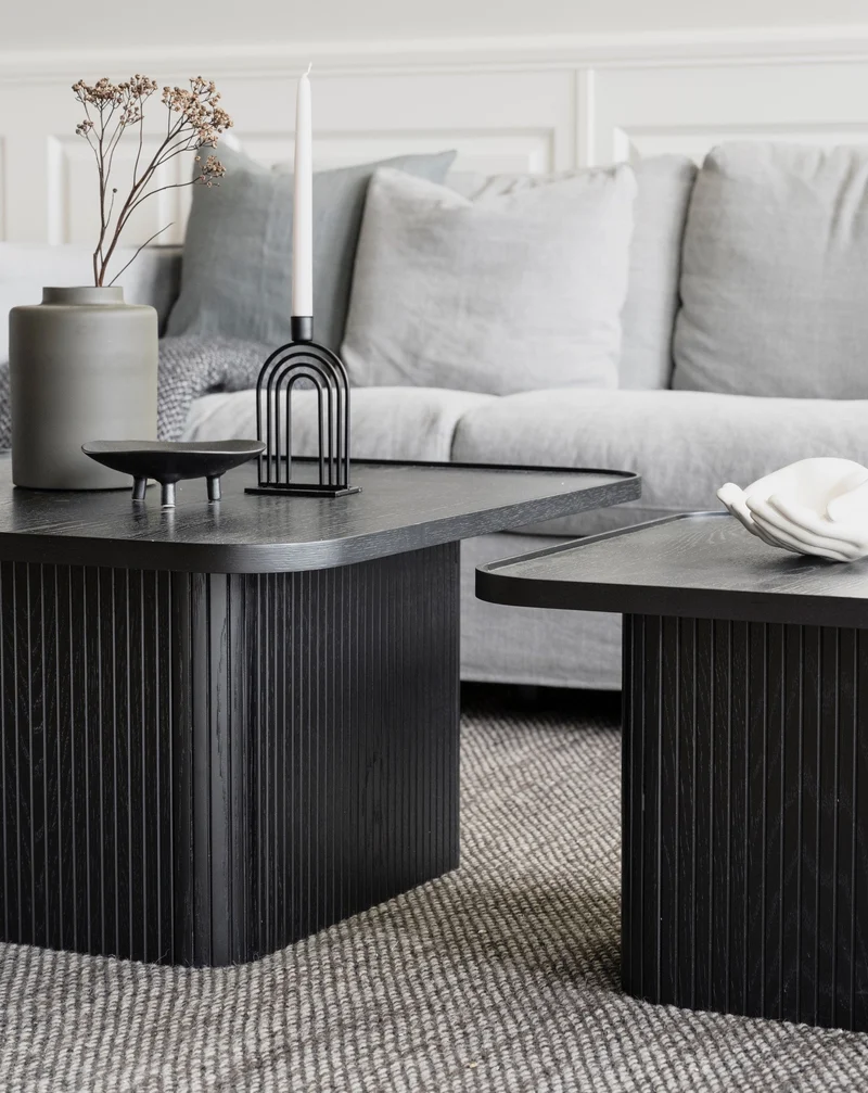 Coffeetable 80x80cm, Eiche schwarz