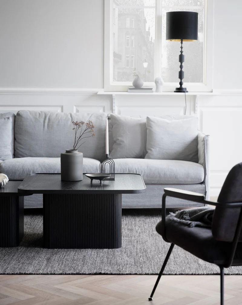 Coffeetable 80x80cm, Eiche schwarz