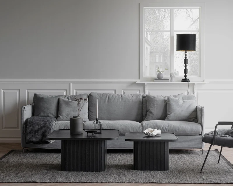 Coffeetable 80x80cm, Eiche schwarz