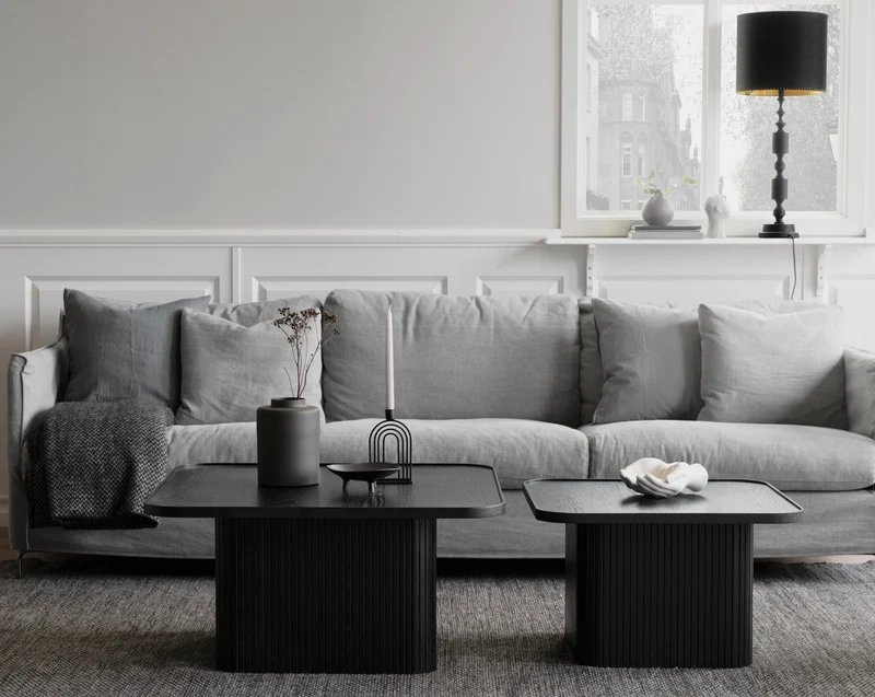 Coffeetable 80x80cm, Eiche schwarz