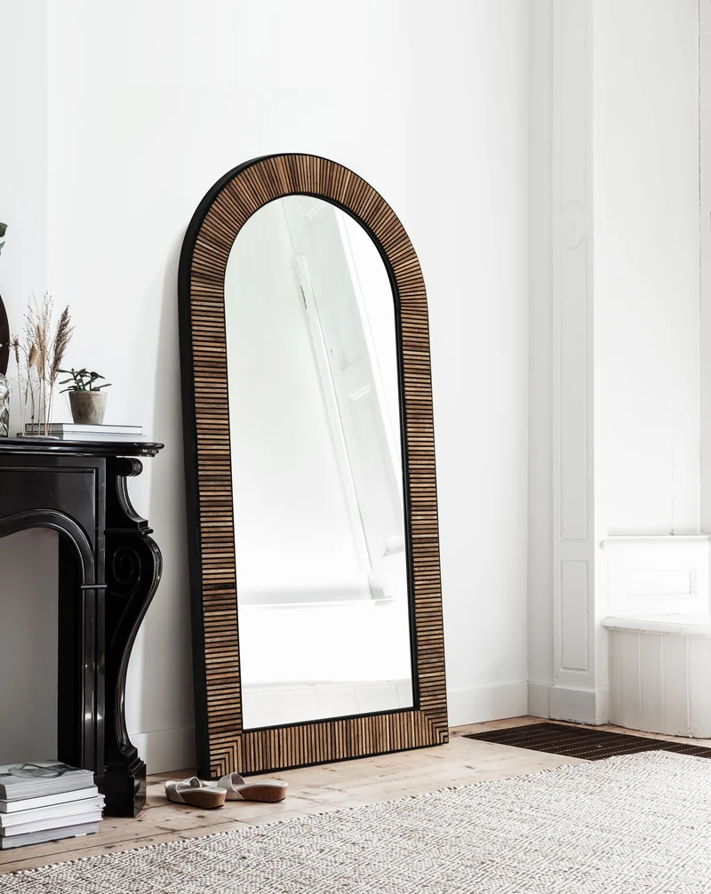 Wandspiegel H200cm Teak